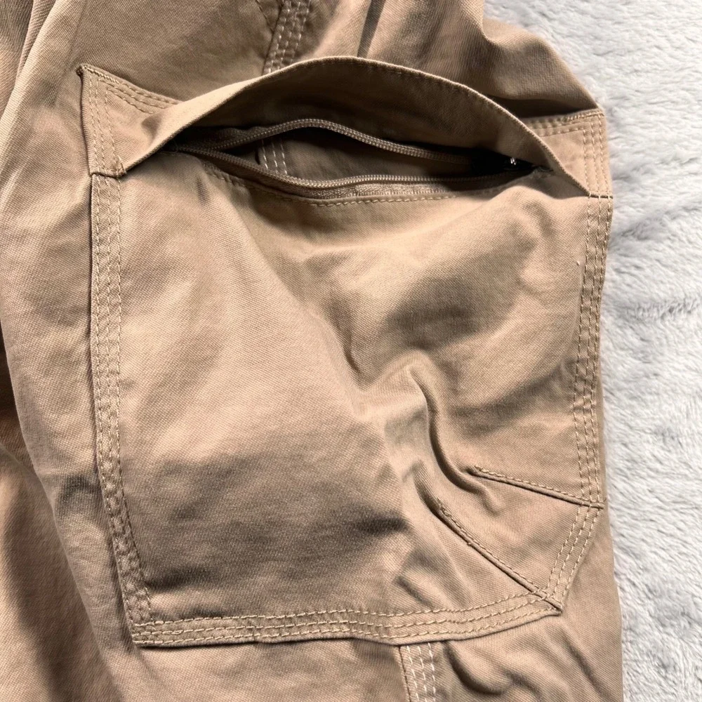 Prana Breathe Zion Cargo Pants Mens Large Lrg x 32L Tan Khaki Hiking Outdoor